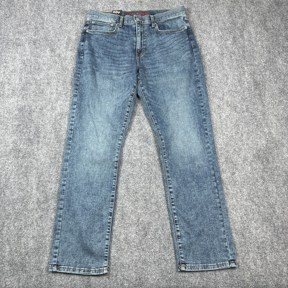 Lucky Brand 410 Athletic Straight Jeans Mens 34x32 Medium Wash Stretch 174855